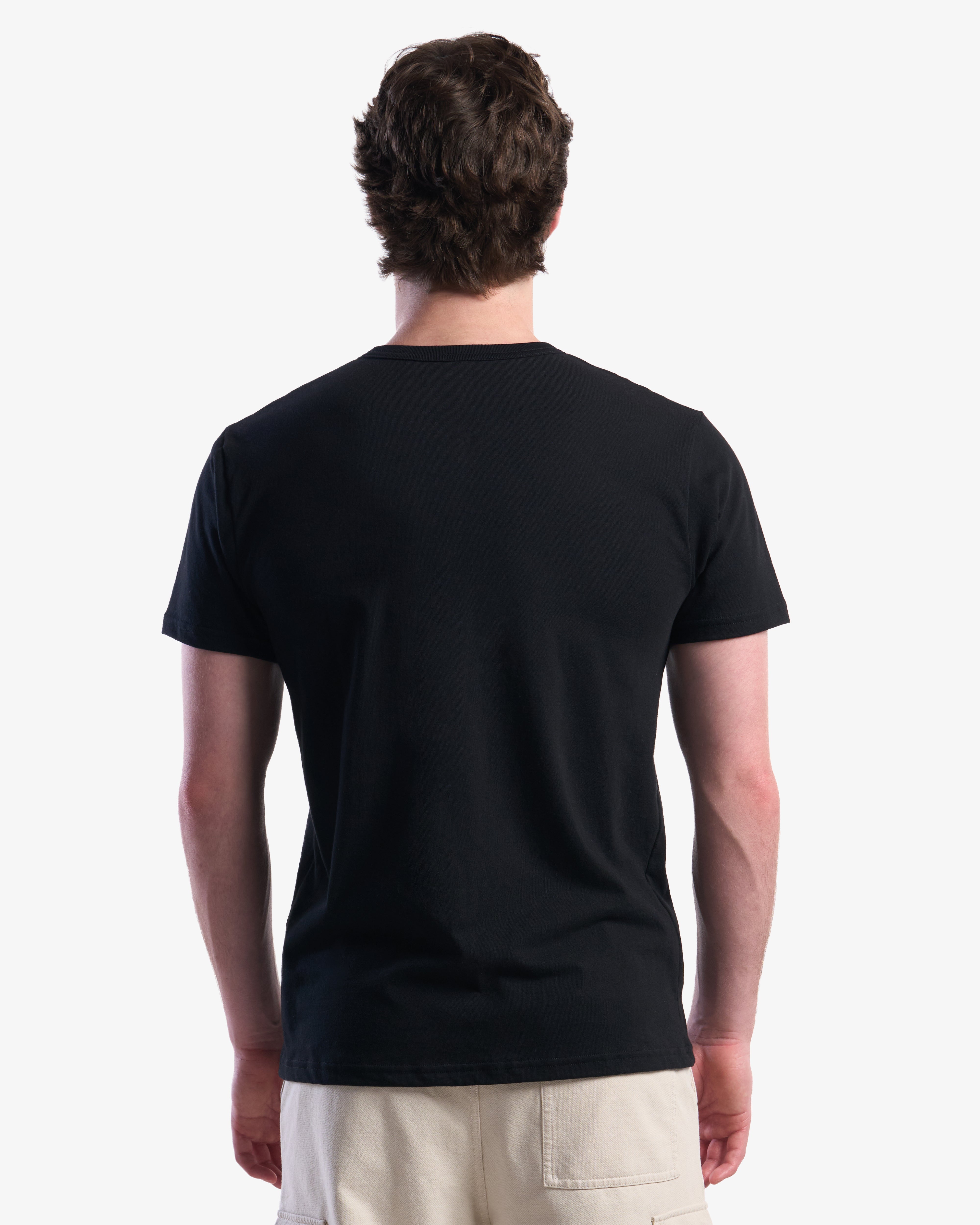 Adult Jerico Organic Short Sleeve Henley, style 10, Black