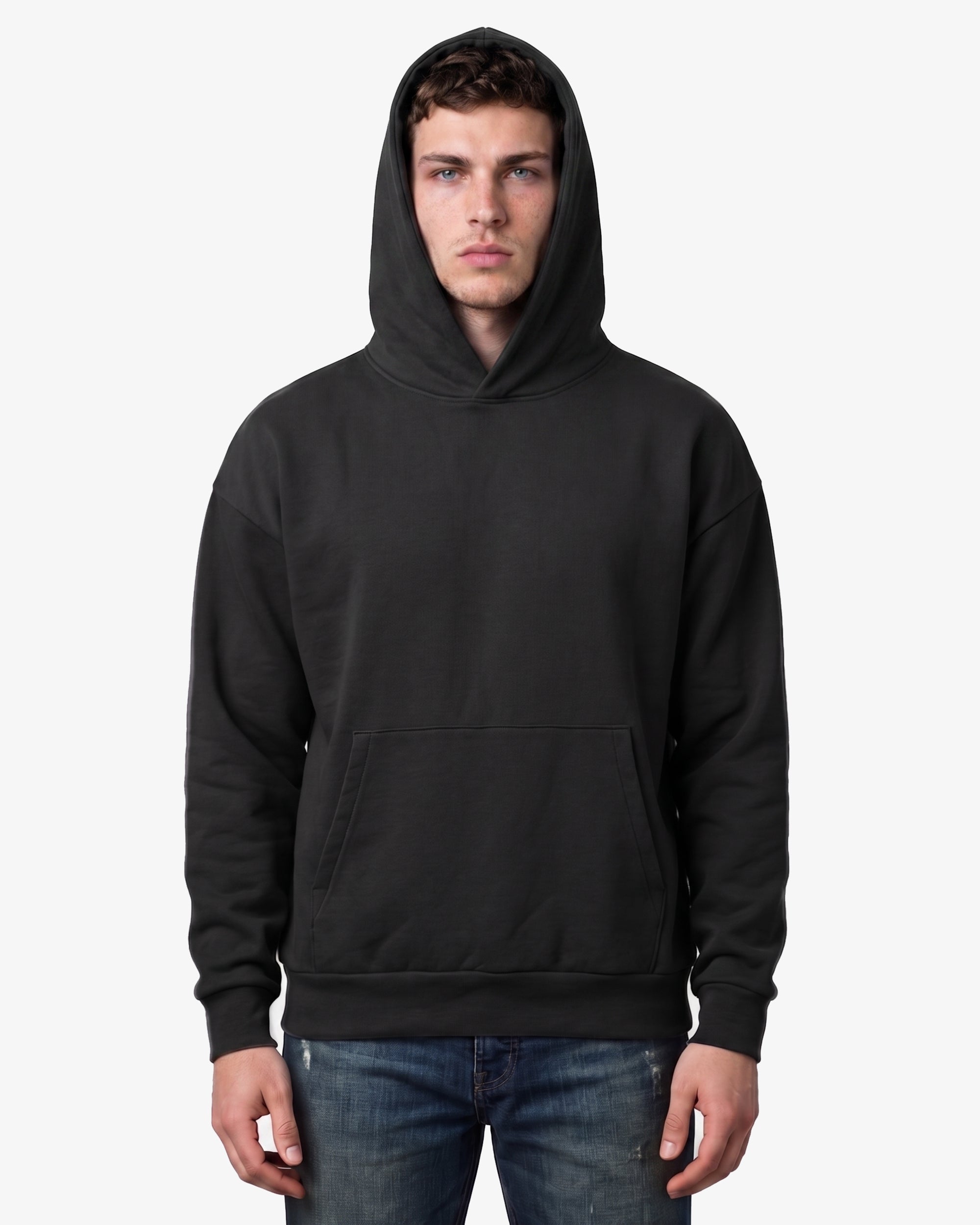 Adult Jerico Organic Oversized Hooded Sweatshirt, style 17, Black
