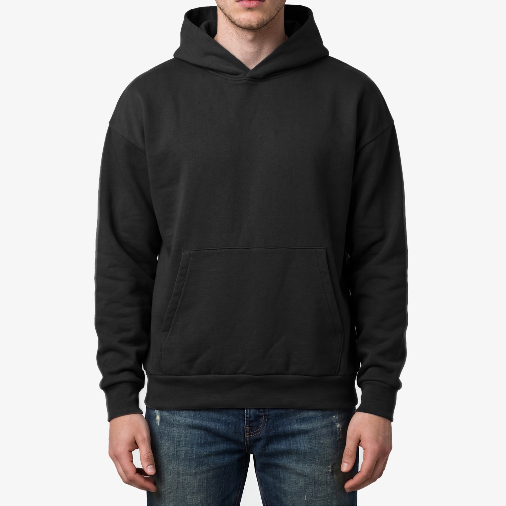 Adult Jerico Organic Oversized Hooded Sweatshirt, style 17, Black