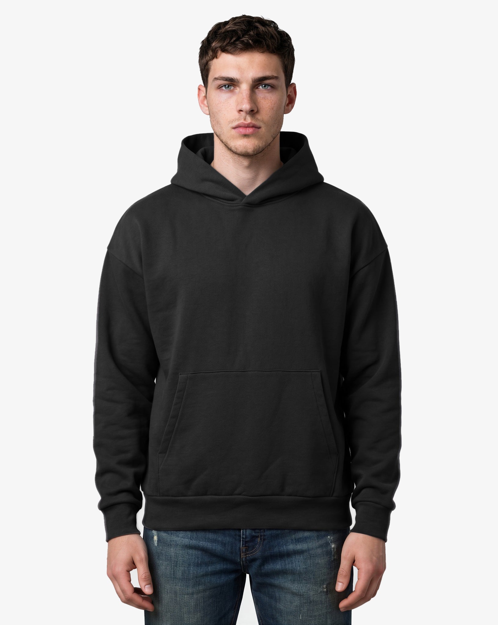 Adult Jerico Organic Oversized Hooded Sweatshirt, style 17, Black