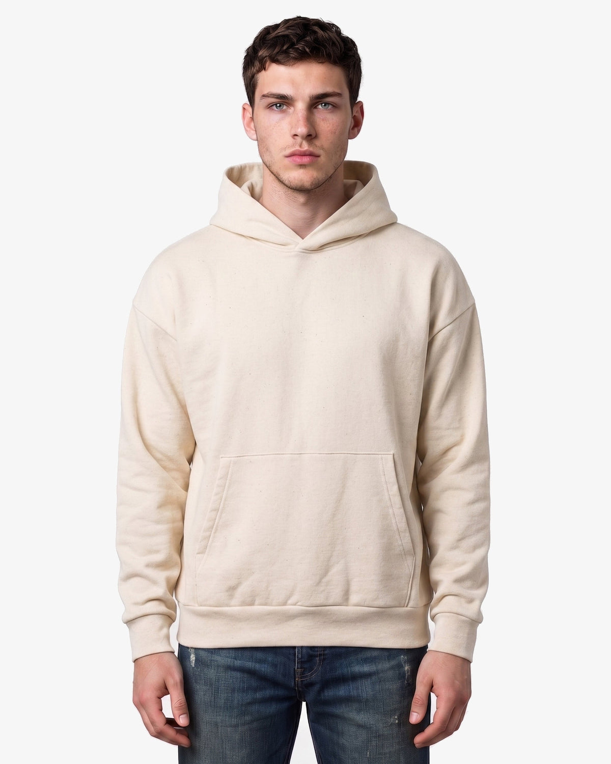 Adult Jerico Organic Oversized Hooded Sweatshirt, style 17, Natural