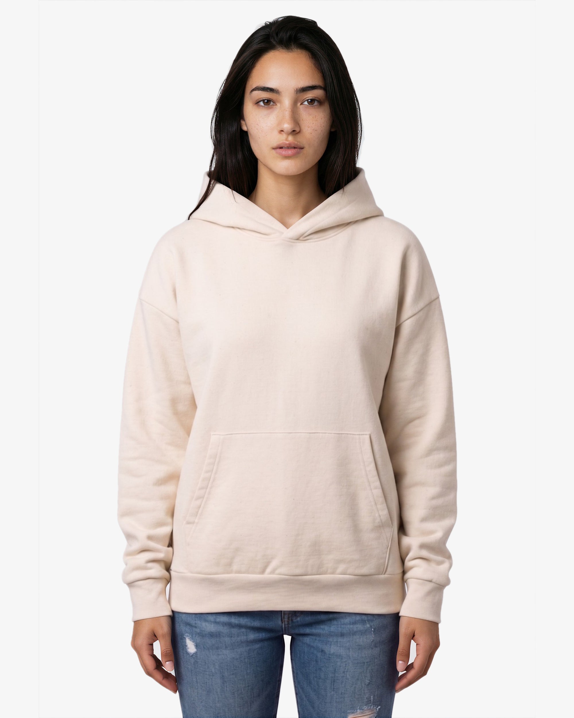 Adult Jerico Organic Oversized Hooded Sweatshirt, style 17, Natural