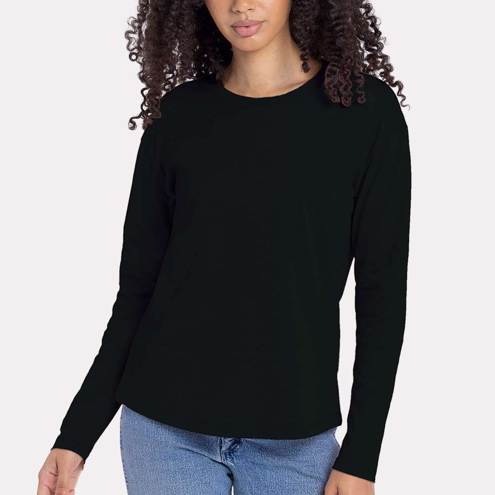 Women's Cotton Relaxed Long Sleeve T-Shirt - 3911