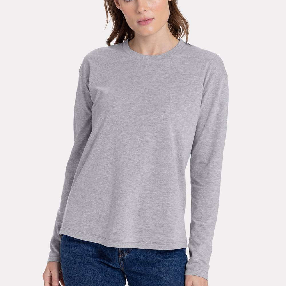 Women's Cotton Relaxed Long Sleeve T-Shirt - 3911