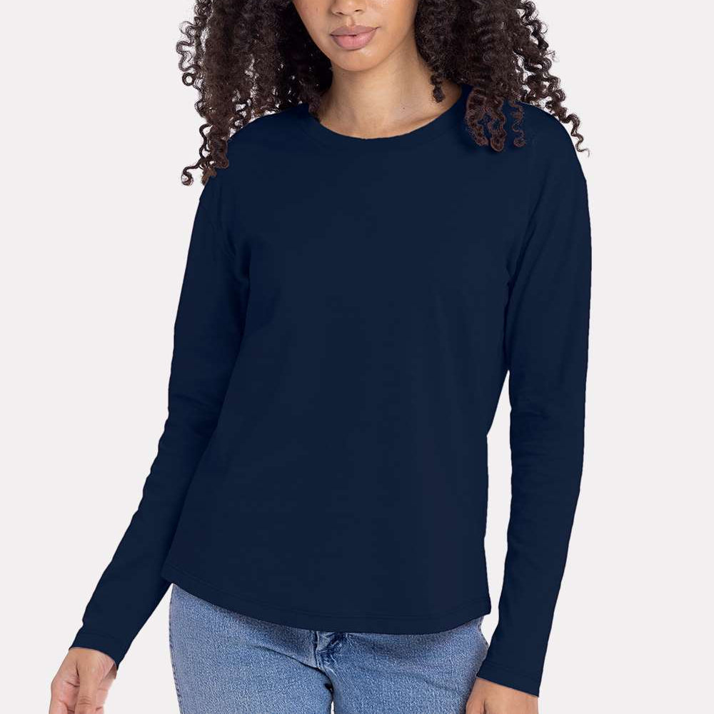 Women's Cotton Relaxed Long Sleeve T-Shirt - 3911