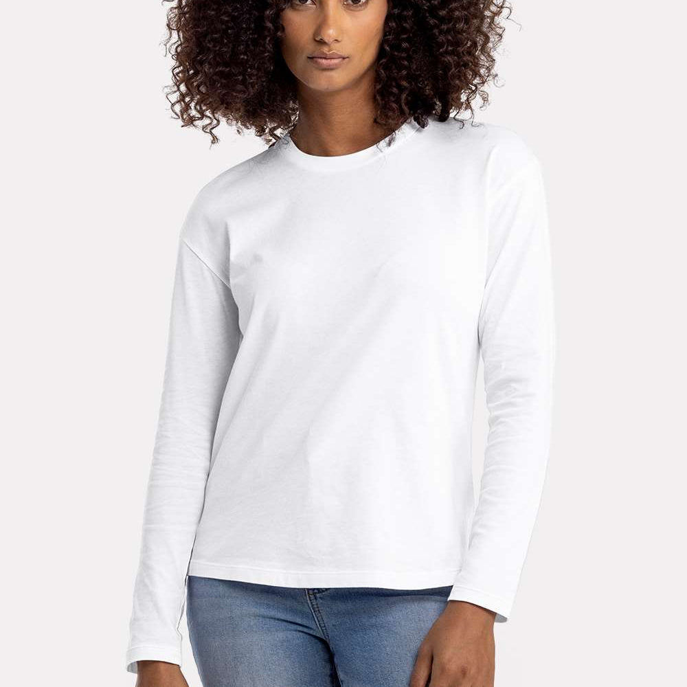 Women's Cotton Relaxed Long Sleeve T-Shirt - 3911