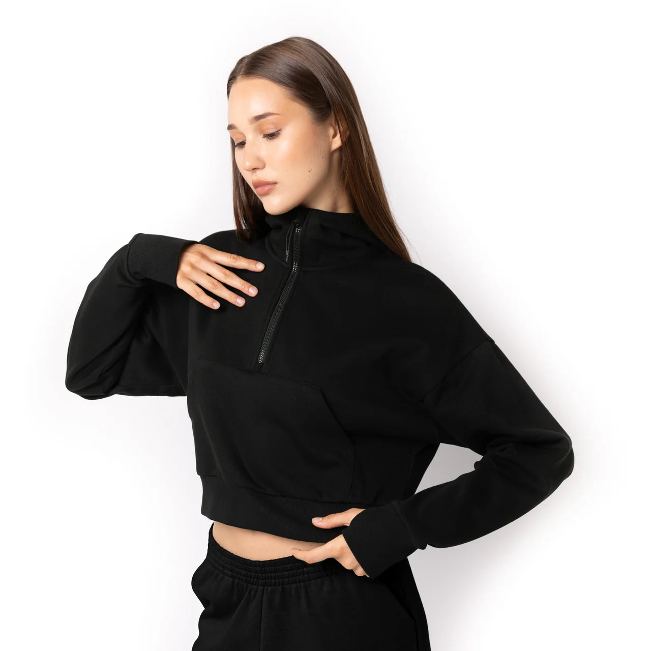 HERO-4220C Cropped Drop Shoulder 1/2 Zip