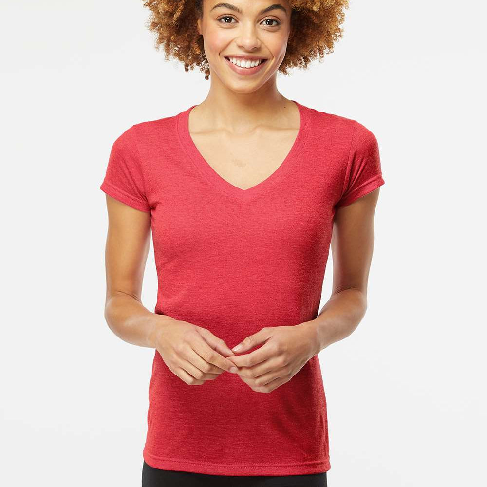 Women's Deluxe Blend V-Neck T-Shirt - 3542
