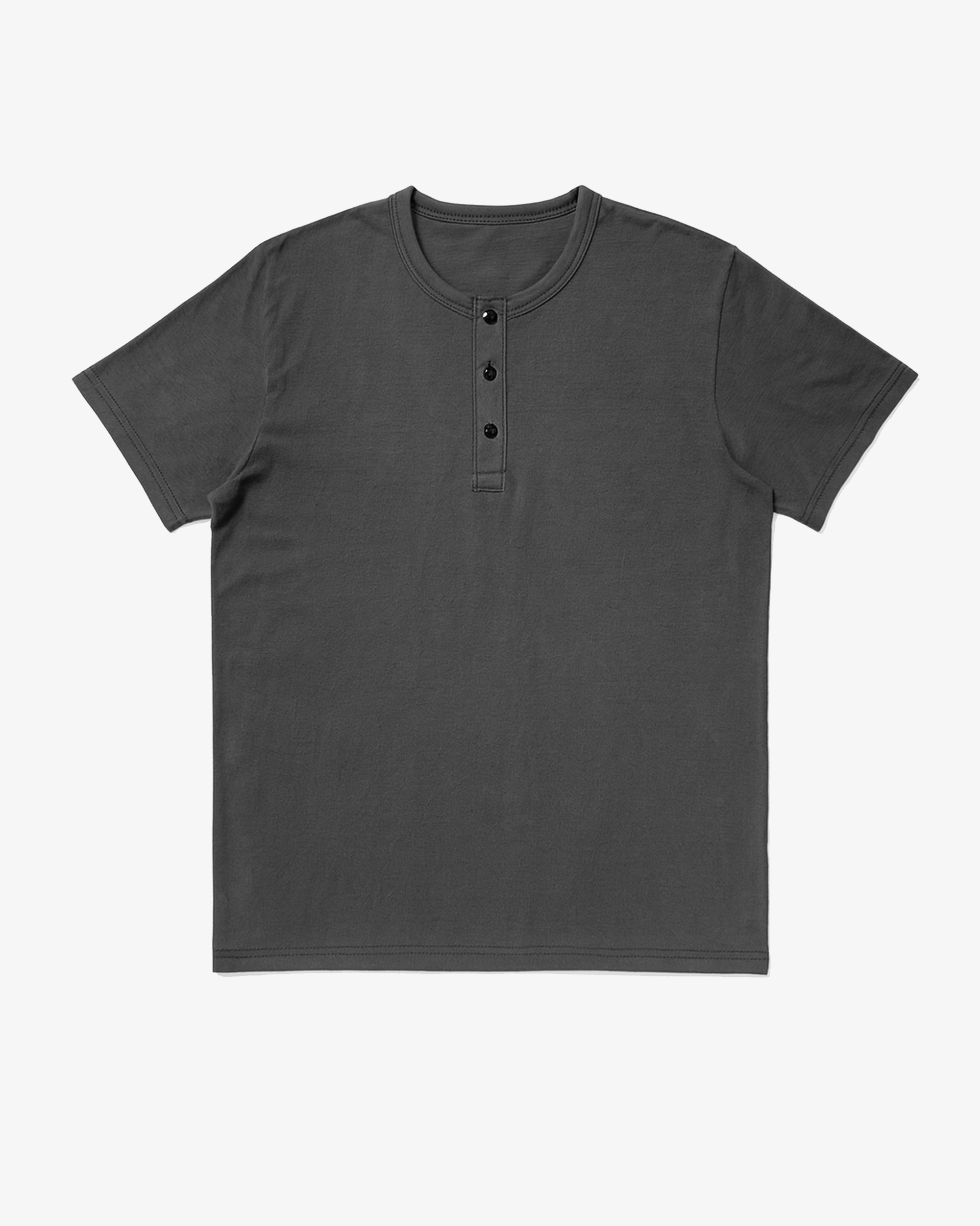 Adult Jerico Organic Short Sleeve Henley, style 10, Oil Grey