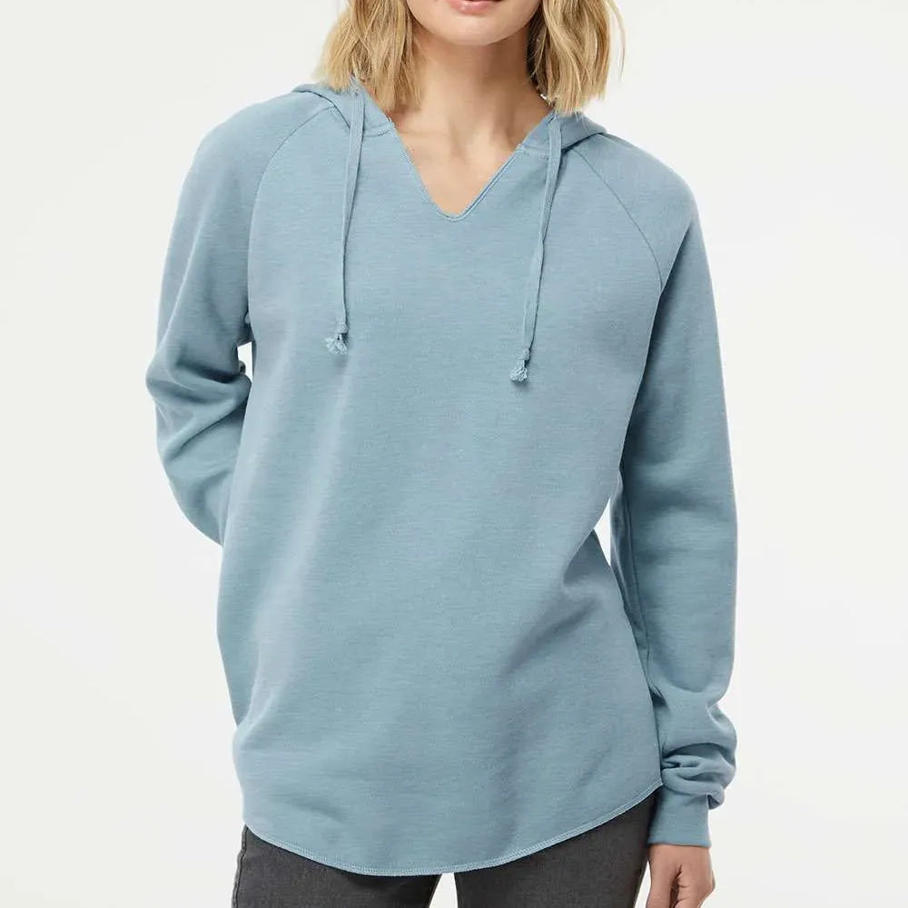 Women’s Lightweight California Wave Wash Hooded Sweatshirt - PRM2500 - Print Me Shirts