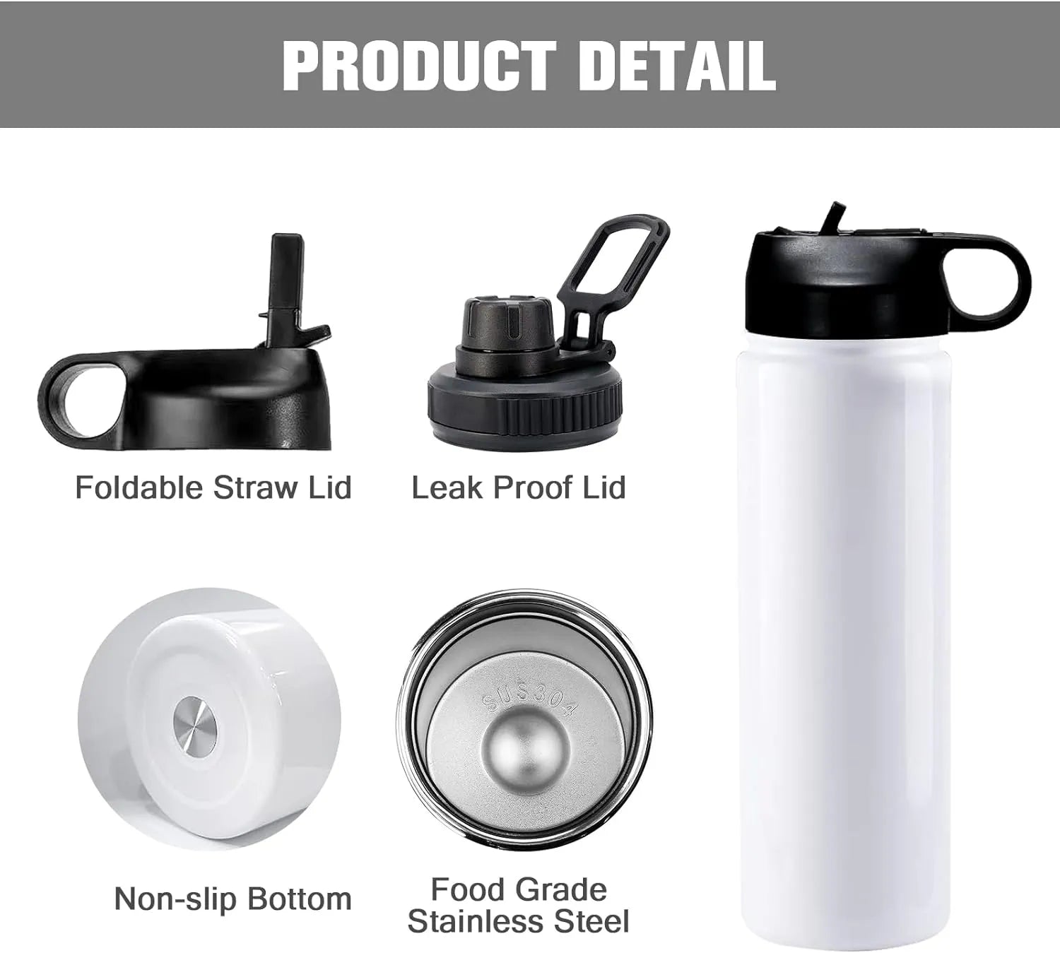 20oz Sublimation Sports Water Bottle - Print Me Shirts