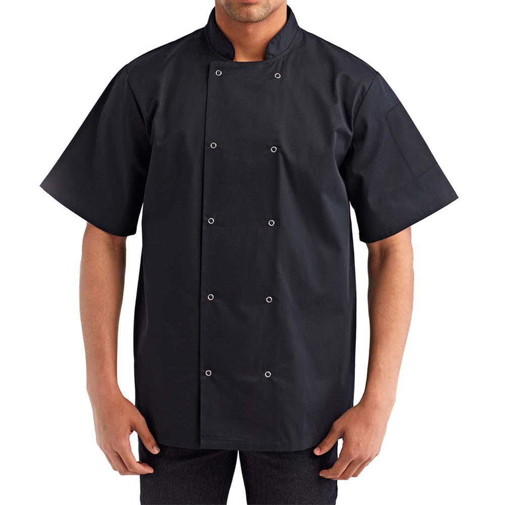 Unisex Ten Studded Front Short Sleeve Chef Coat - RP664