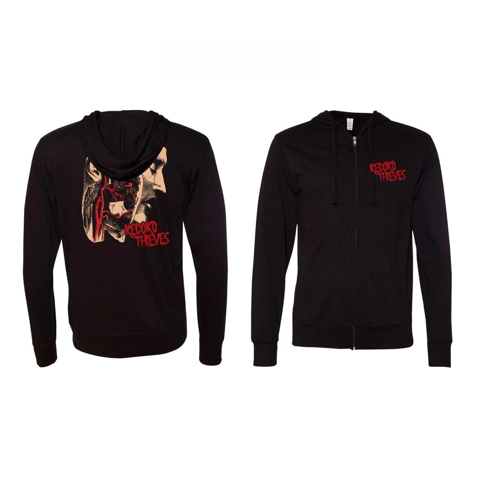 Record Thieves - Gilet à capuche zippé Dark Hearts (double face)