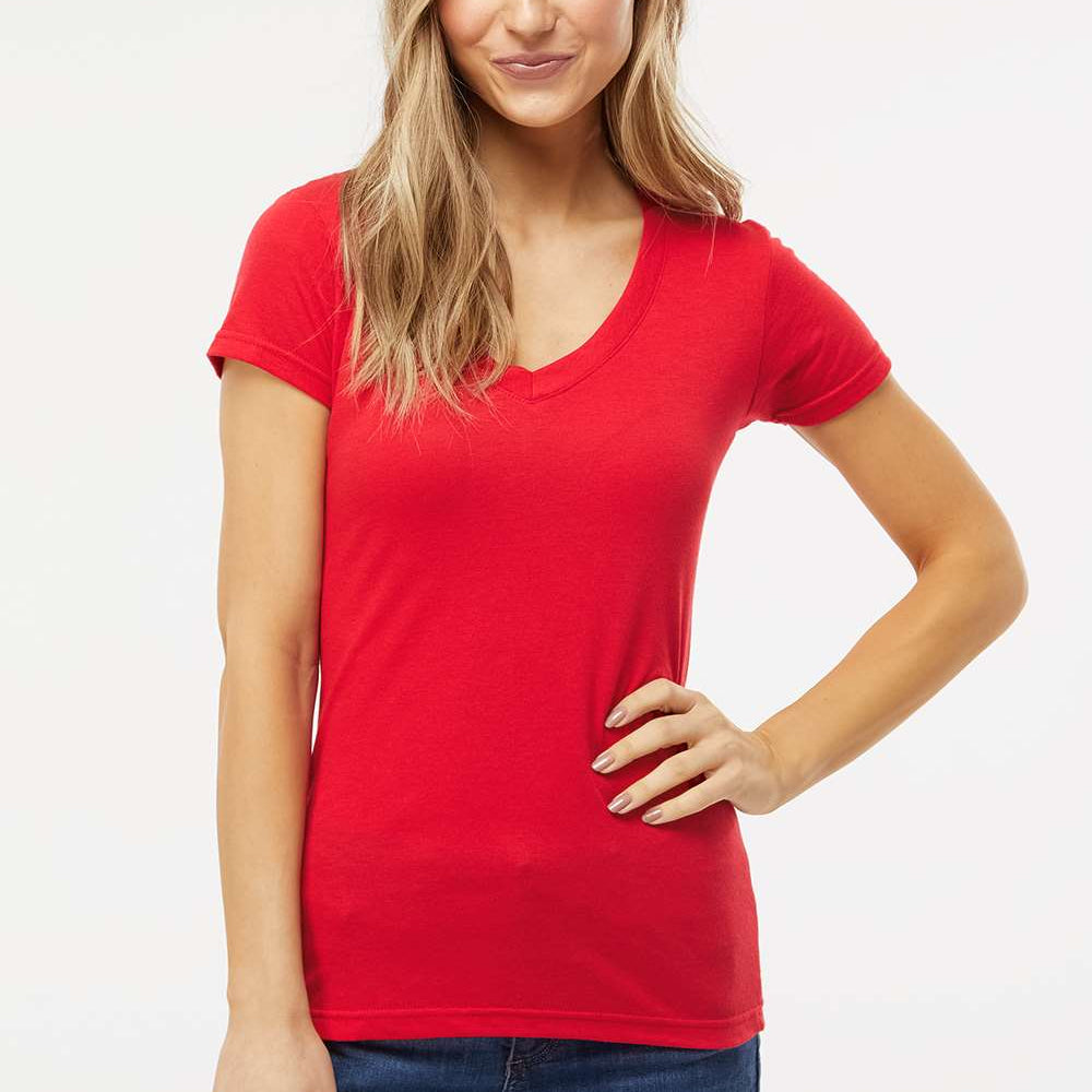 Women's Deluxe Blend V-Neck T-Shirt - 3542