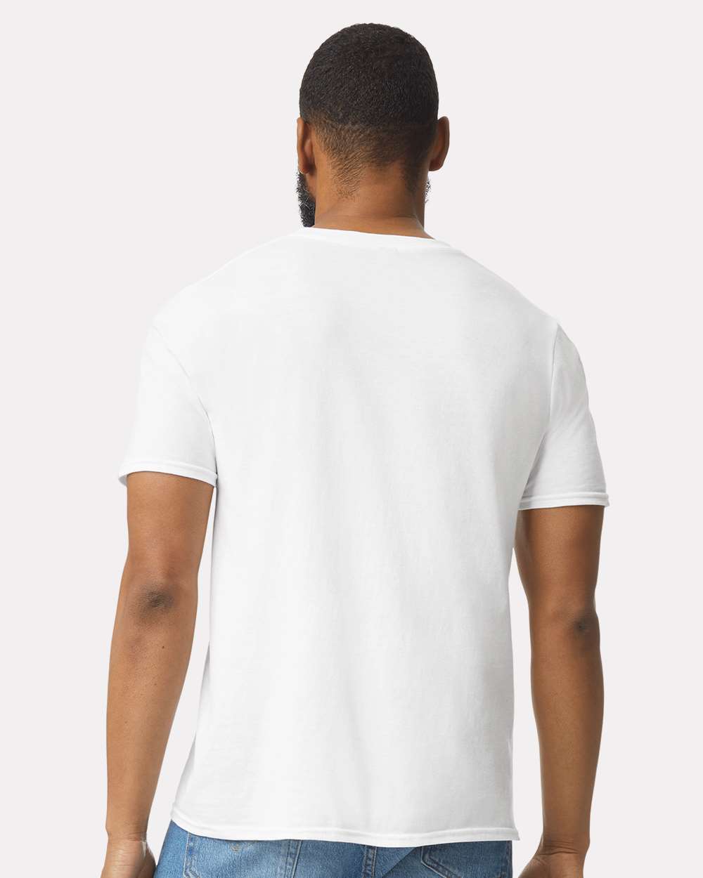 Custom Softstyle® T-Shirt - 64000 - Print Me Shirts - White - Back - Lifestyle
