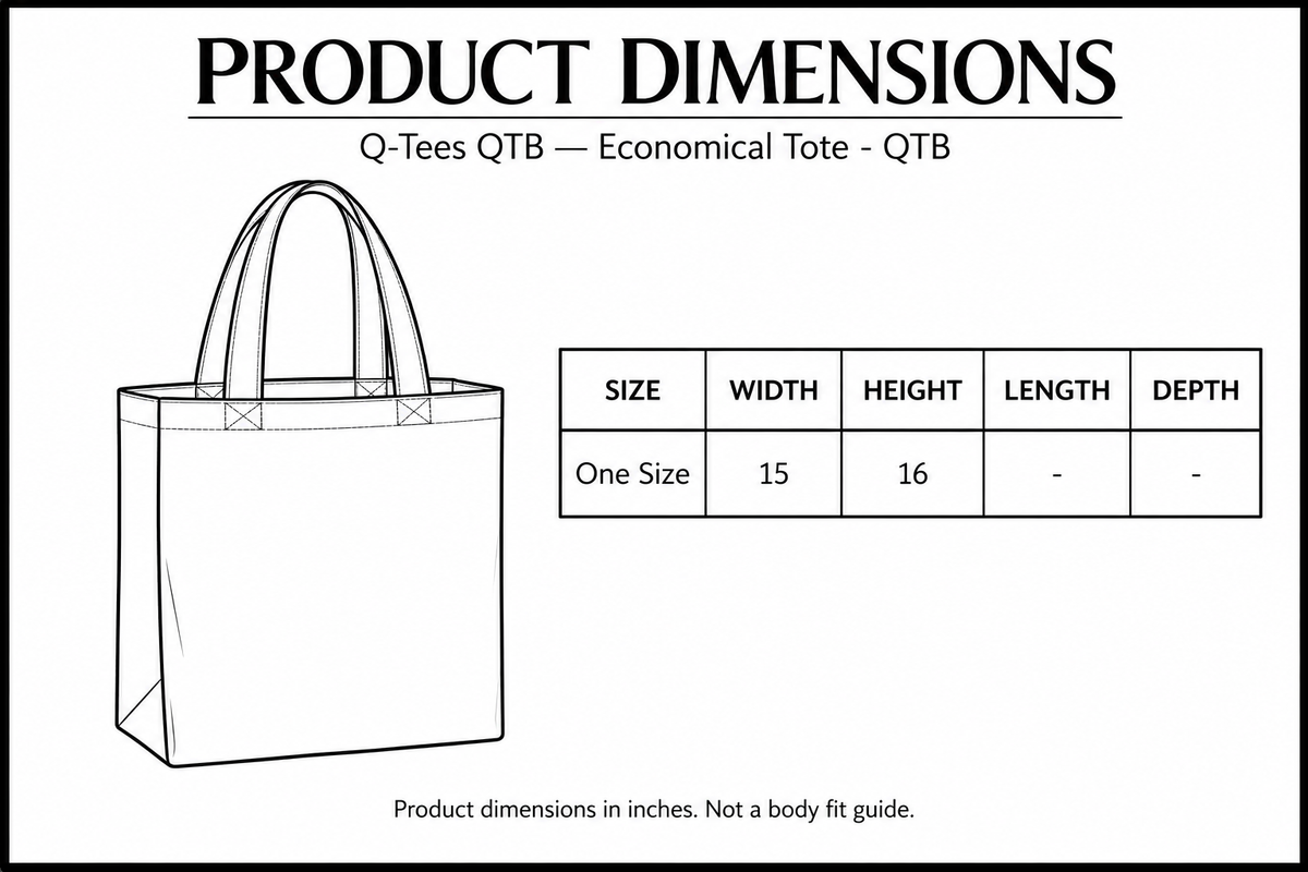 Economical Tote - QTB dimensions and size guide