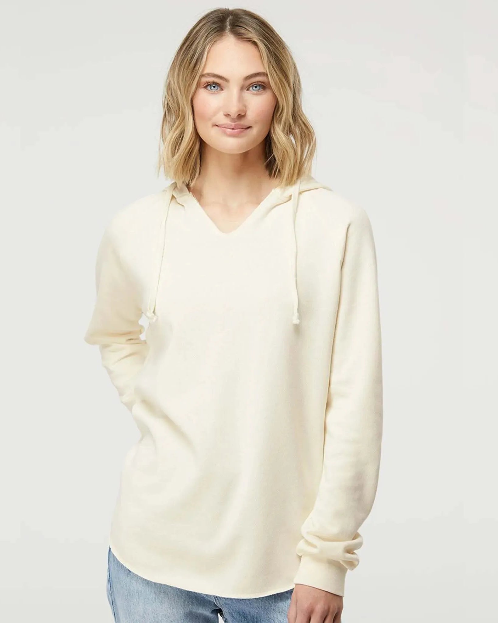 Women’s Lightweight California Wave Wash Hooded Sweatshirt - PRM2500 - Print Me Shirts