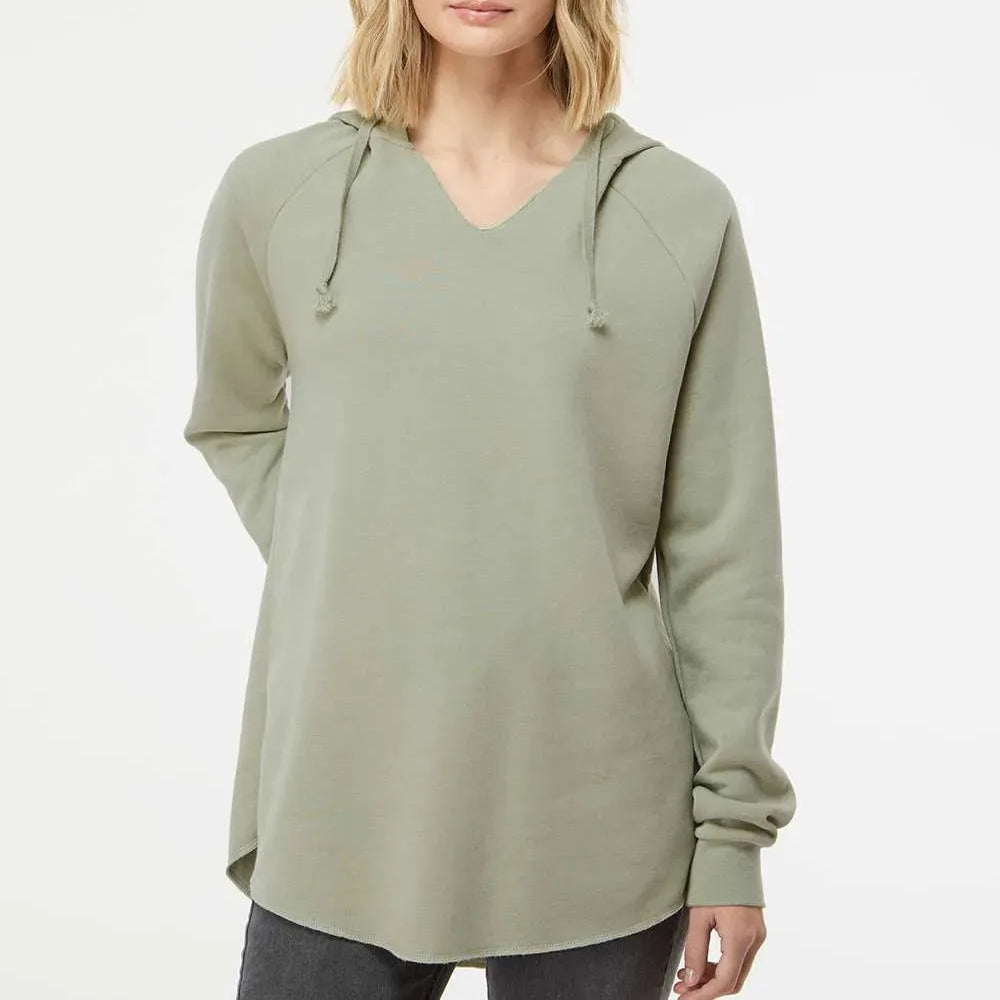 Women’s Lightweight California Wave Wash Hooded Sweatshirt - PRM2500 - Print Me Shirts