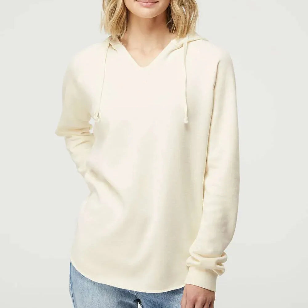 Women’s Lightweight California Wave Wash Hooded Sweatshirt - PRM2500 - Print Me Shirts