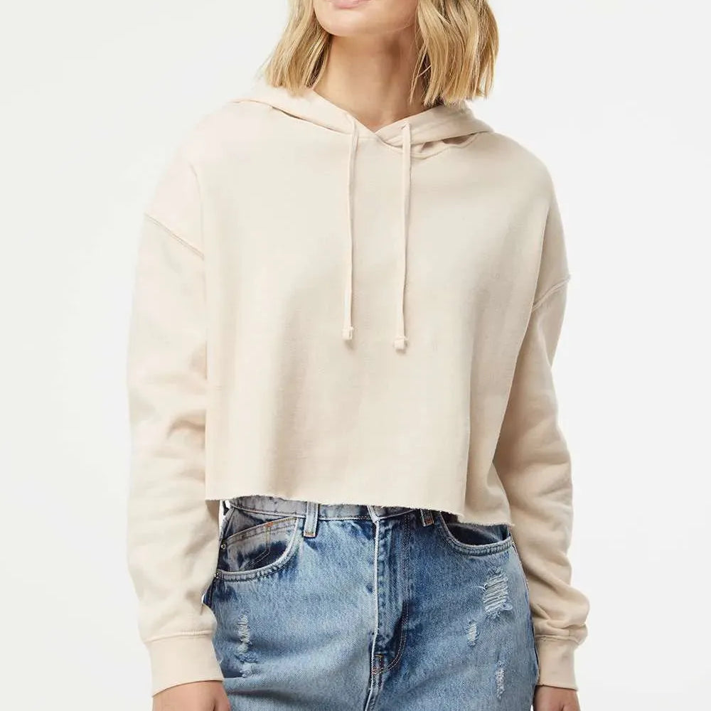 Women’s Lightweight Crop Hooded Sweatshirt - AFX64CRP - Print Me Shirts