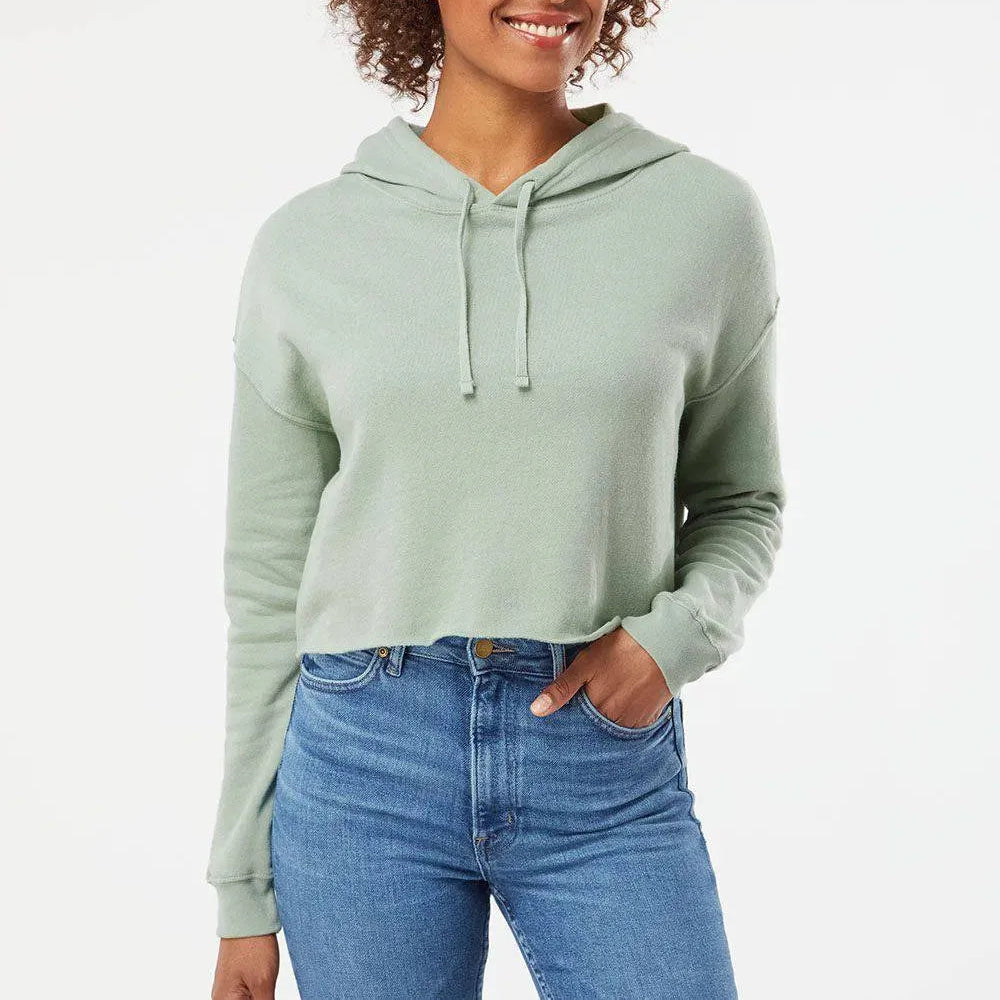 Women’s Lightweight Crop Hooded Sweatshirt - AFX64CRP - Print Me Shirts