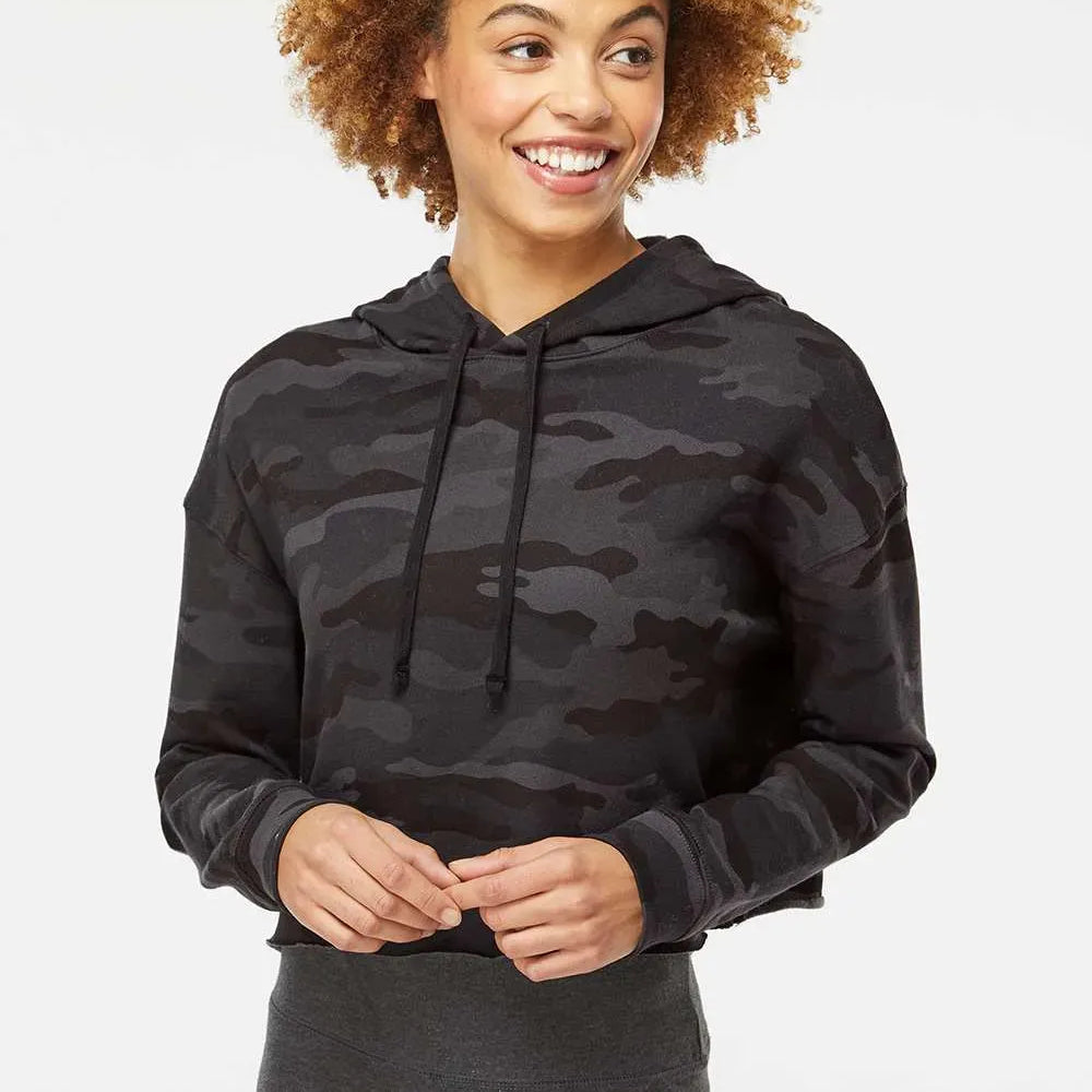 Women’s Lightweight Crop Hooded Sweatshirt - AFX64CRP - Print Me Shirts