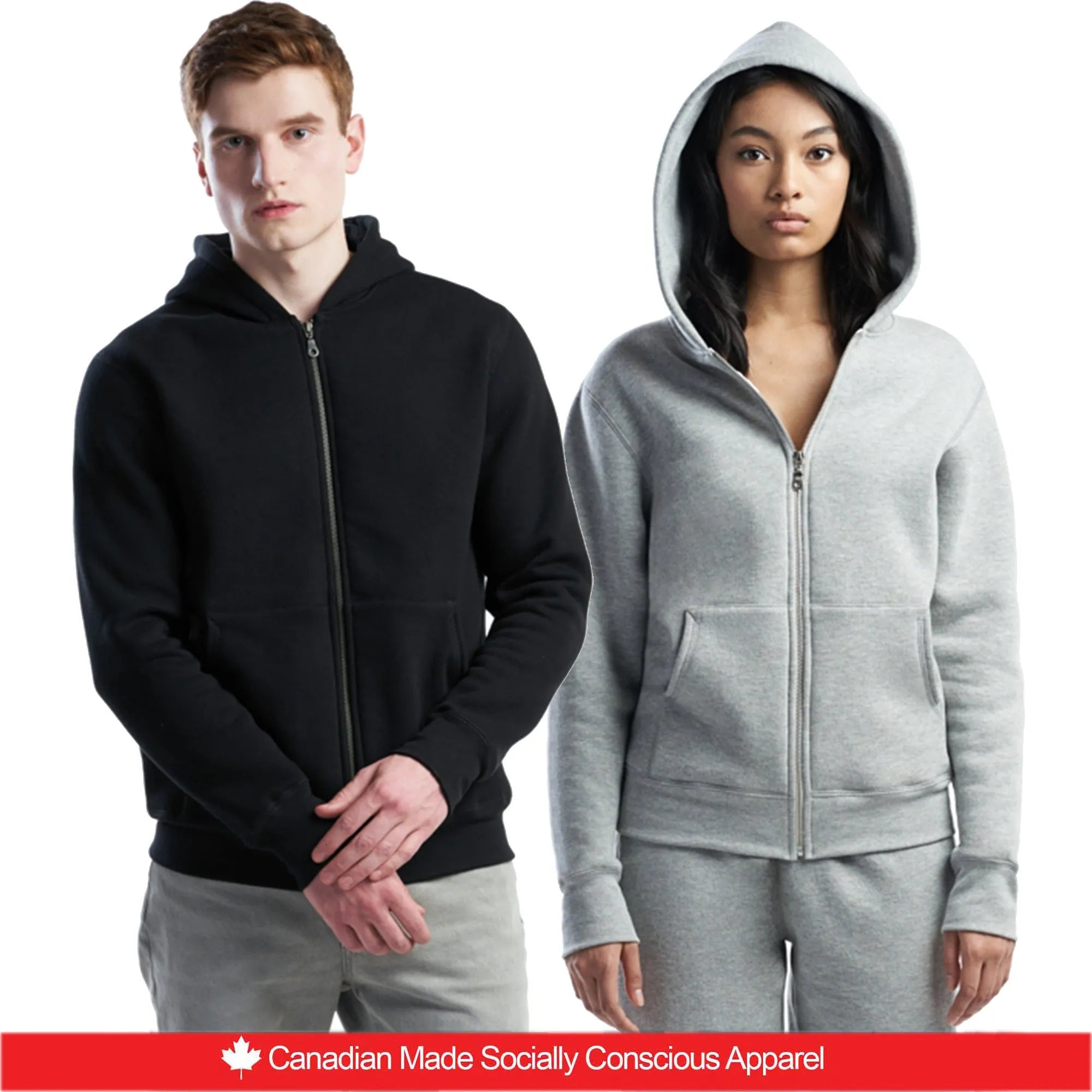 Premium Eco Fleece Full-Zip Hooded Sweatshirt - Style 95 - Print Me Shirts