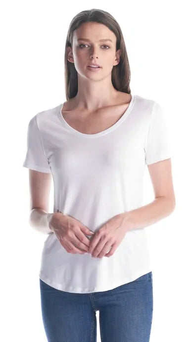 Ladies Bamboo Relaxed Fit Scoop Bottom T-Shirt - Print Me Shirts