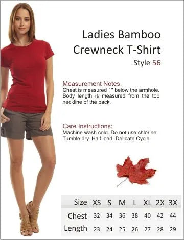 Bamboo Ladies Crewneck T - Style 56 - Print Me Shirts