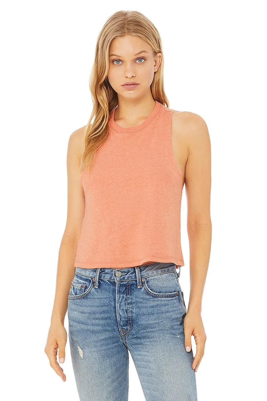 Women's Racerback Crop Tank - 6682 - Print Me Shirts