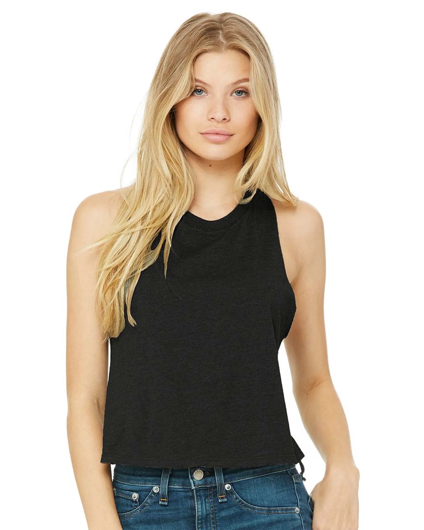 Women's Racerback Crop Tank - 6682 - Print Me Shirts