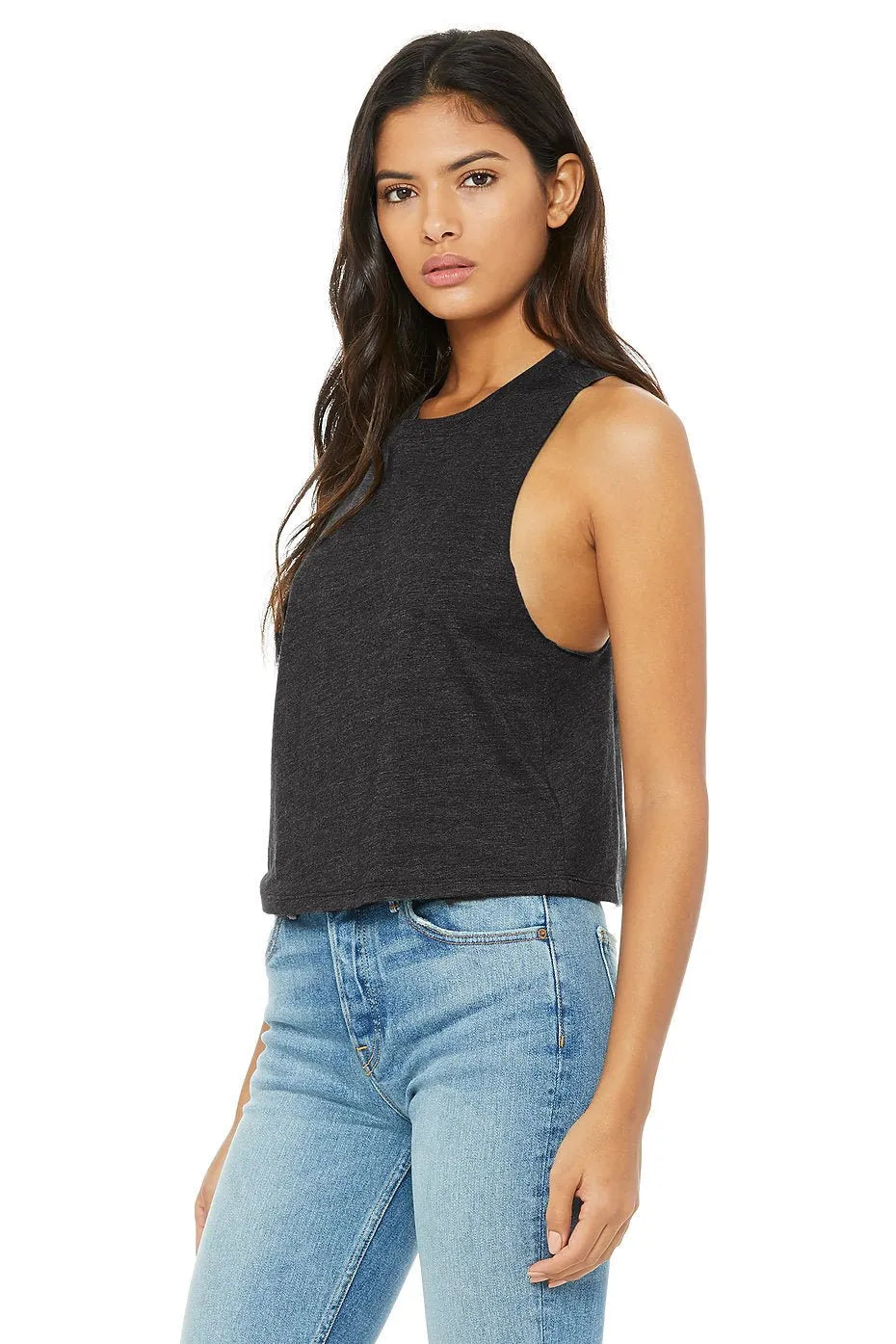 Women's Racerback Crop Tank - 6682 - Print Me Shirts