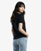 Adult Jerico Organic Short Sleeve Henley, style 10, Black