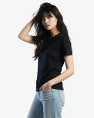 Adult Jerico Organic Short Sleeve Henley, style 10, Black