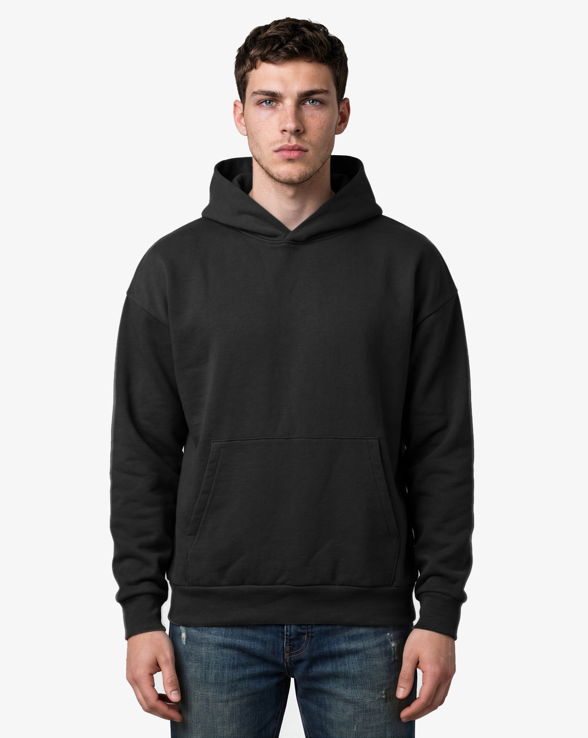 Adult Jerico Organic Oversized Hooded Sweatshirt, style 17, Black