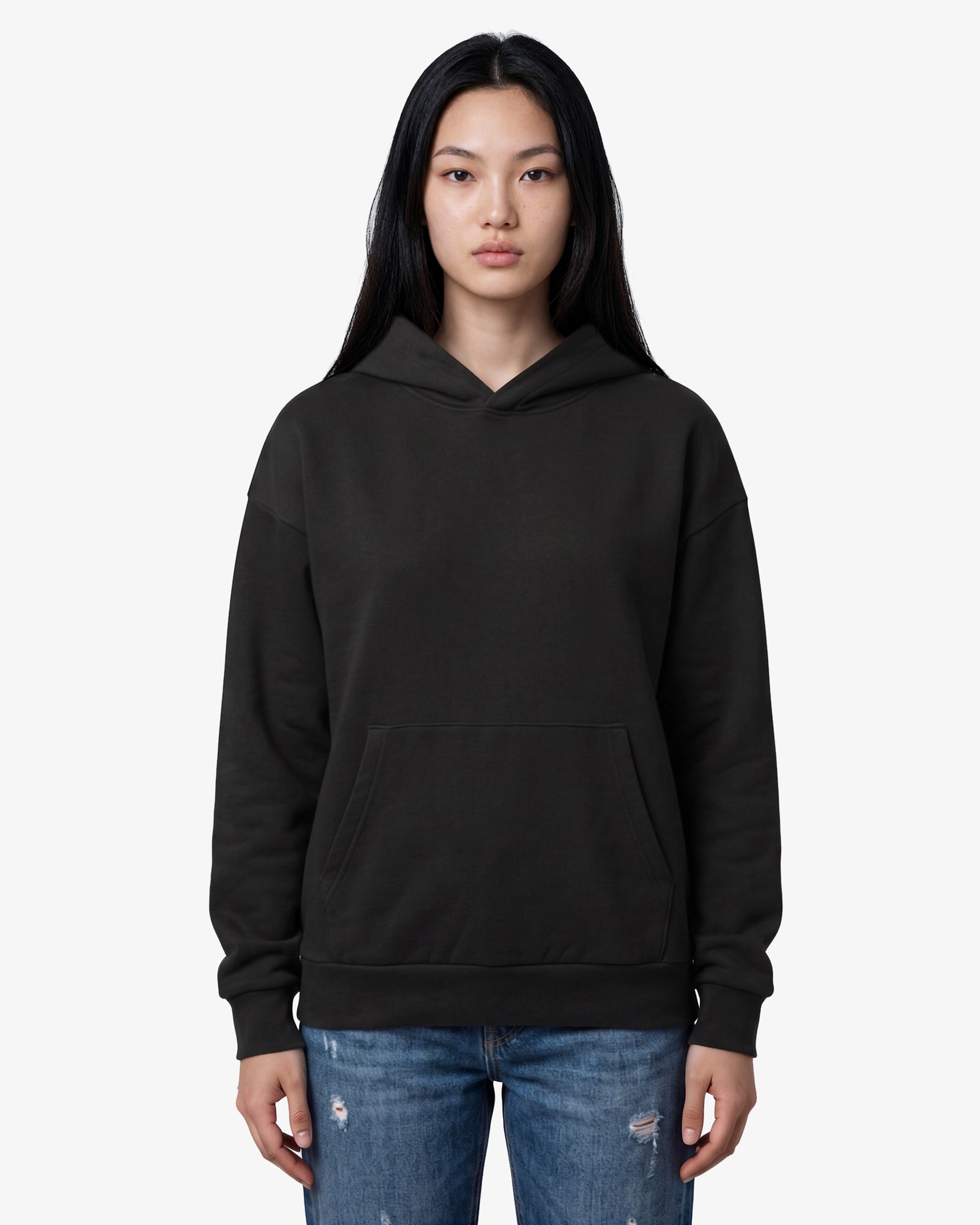 Adult Jerico Organic Oversized Hooded Sweatshirt, style 17, Black
