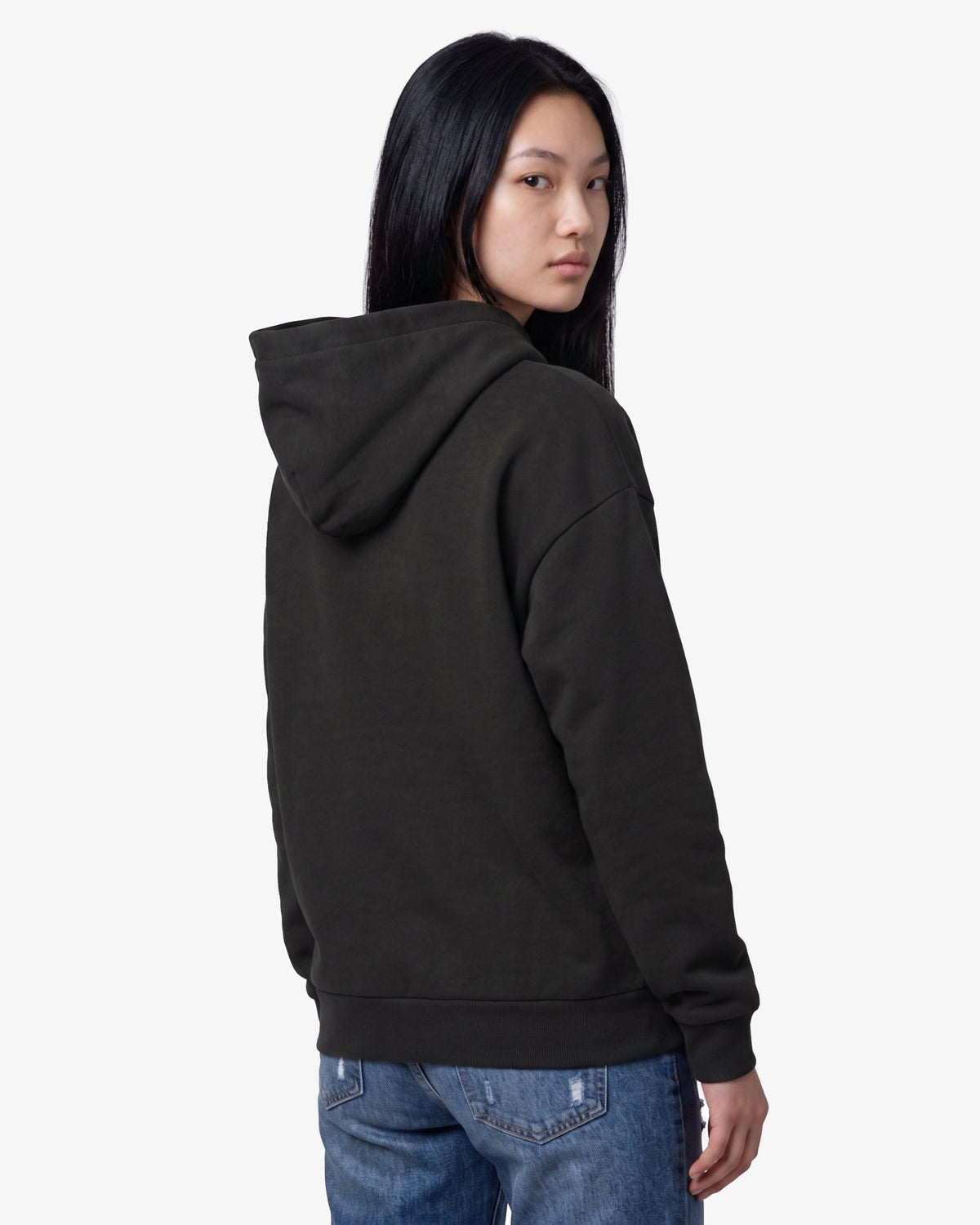 Adult Jerico Organic Oversized Hooded Sweatshirt, style 17, Black