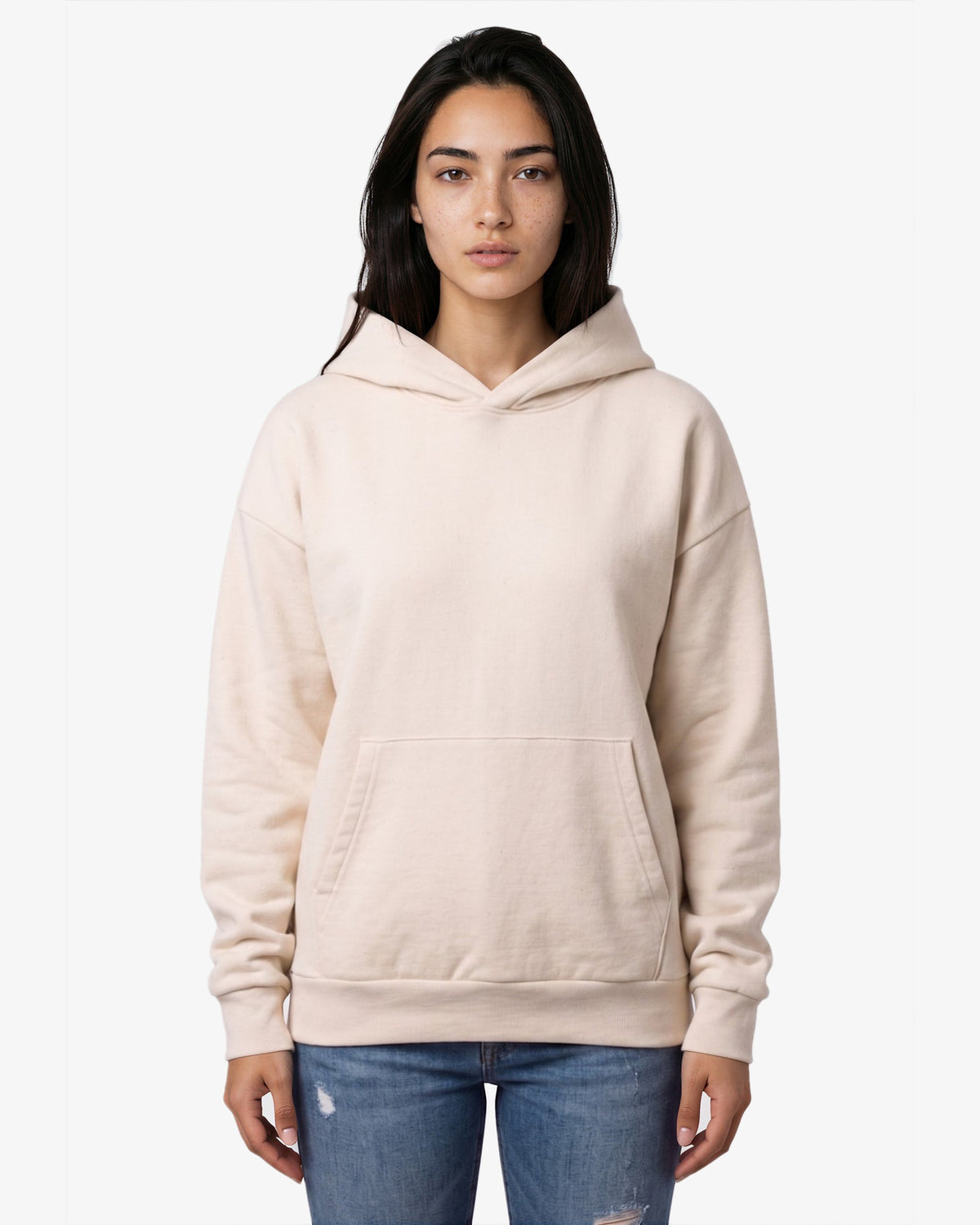 Adult Jerico Organic Oversized Hooded Sweatshirt, style 17, Natural