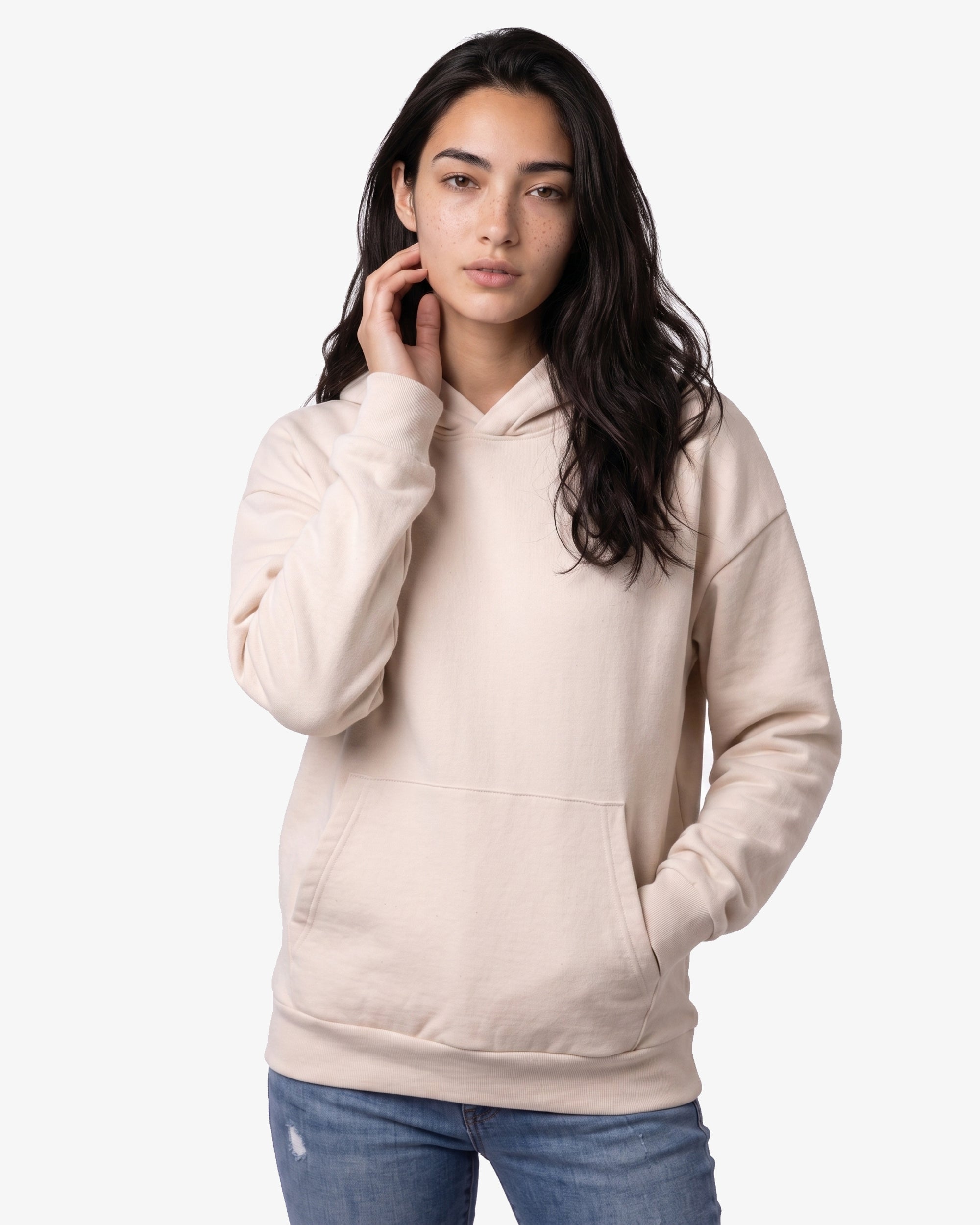 Adult Jerico Organic Oversized Hooded Sweatshirt, style 17, Natural