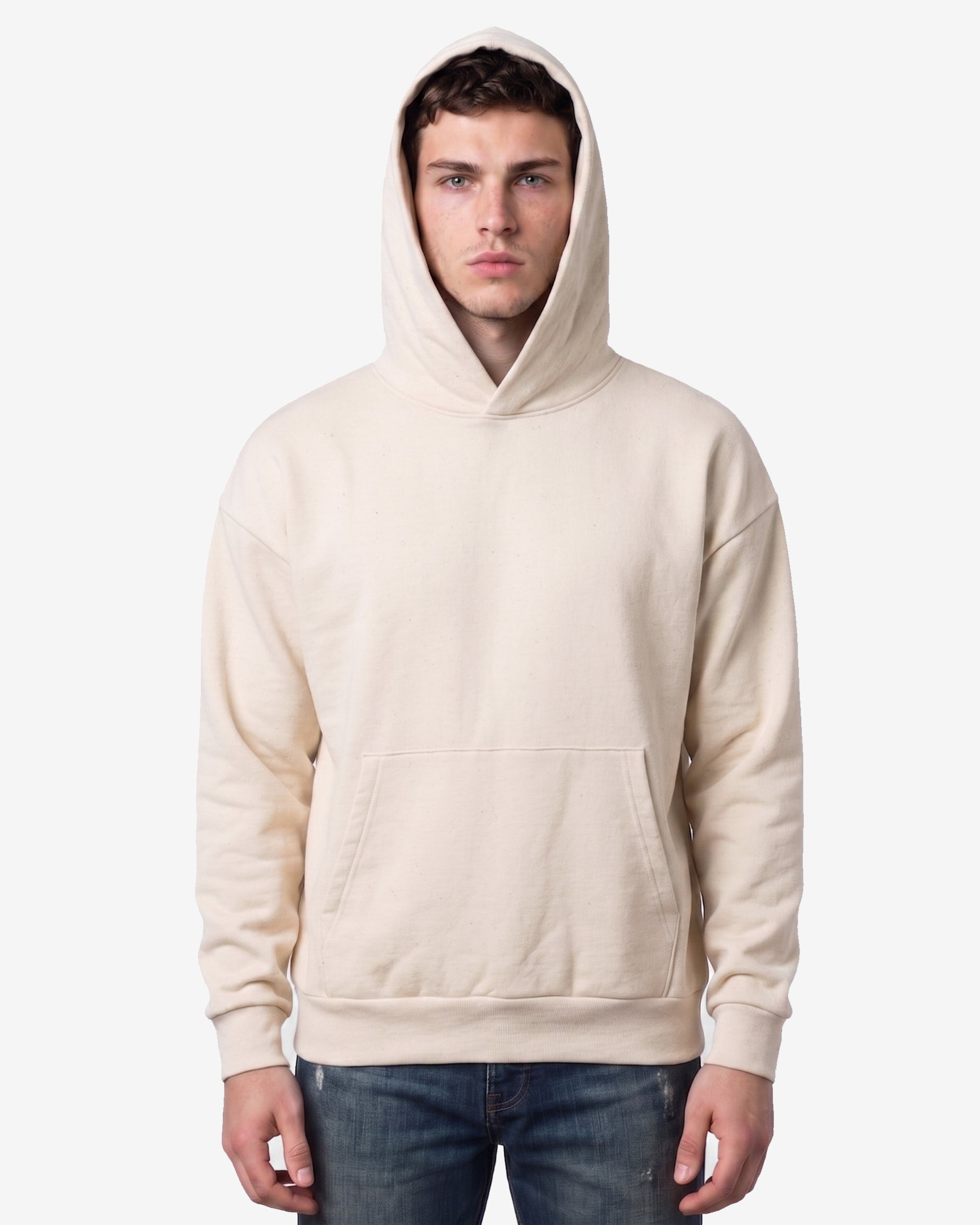 Adult Jerico Organic Oversized Hooded Sweatshirt, style 17, Natural