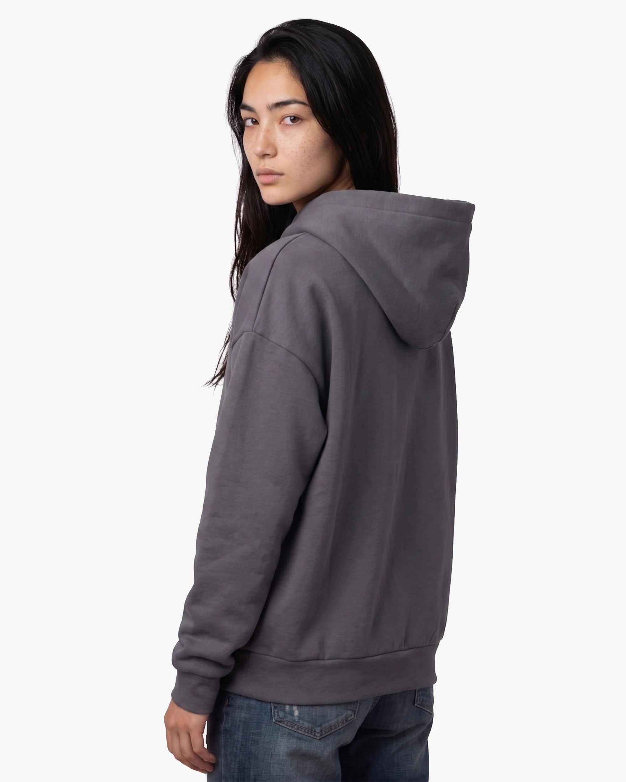 Adult Jerico Organic Oversized Hooded Sweatshirt, style 17, Oil Grey