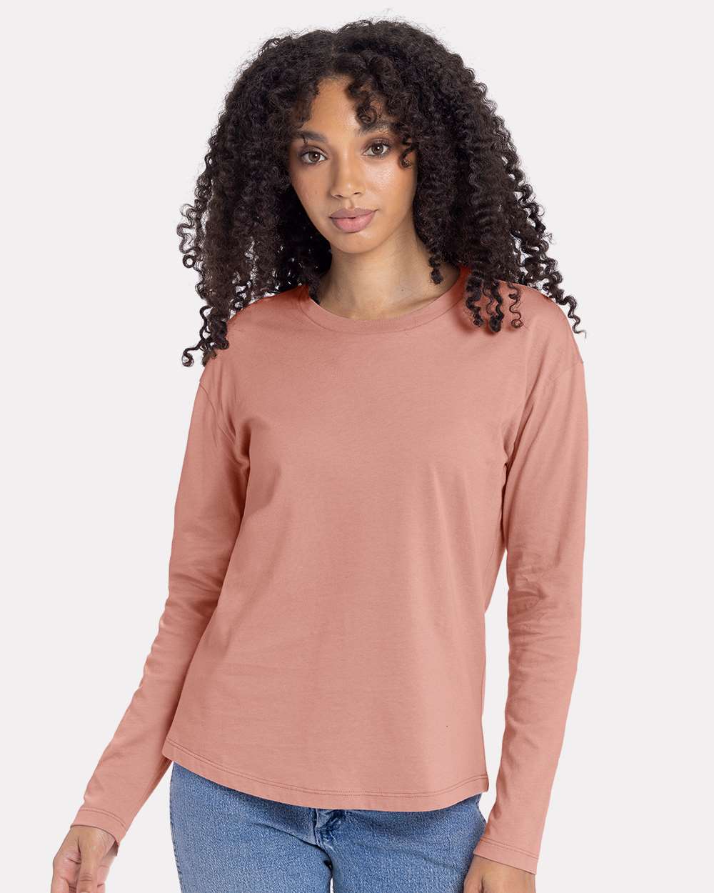 Women's Cotton Relaxed Long Sleeve T-Shirt - 3911