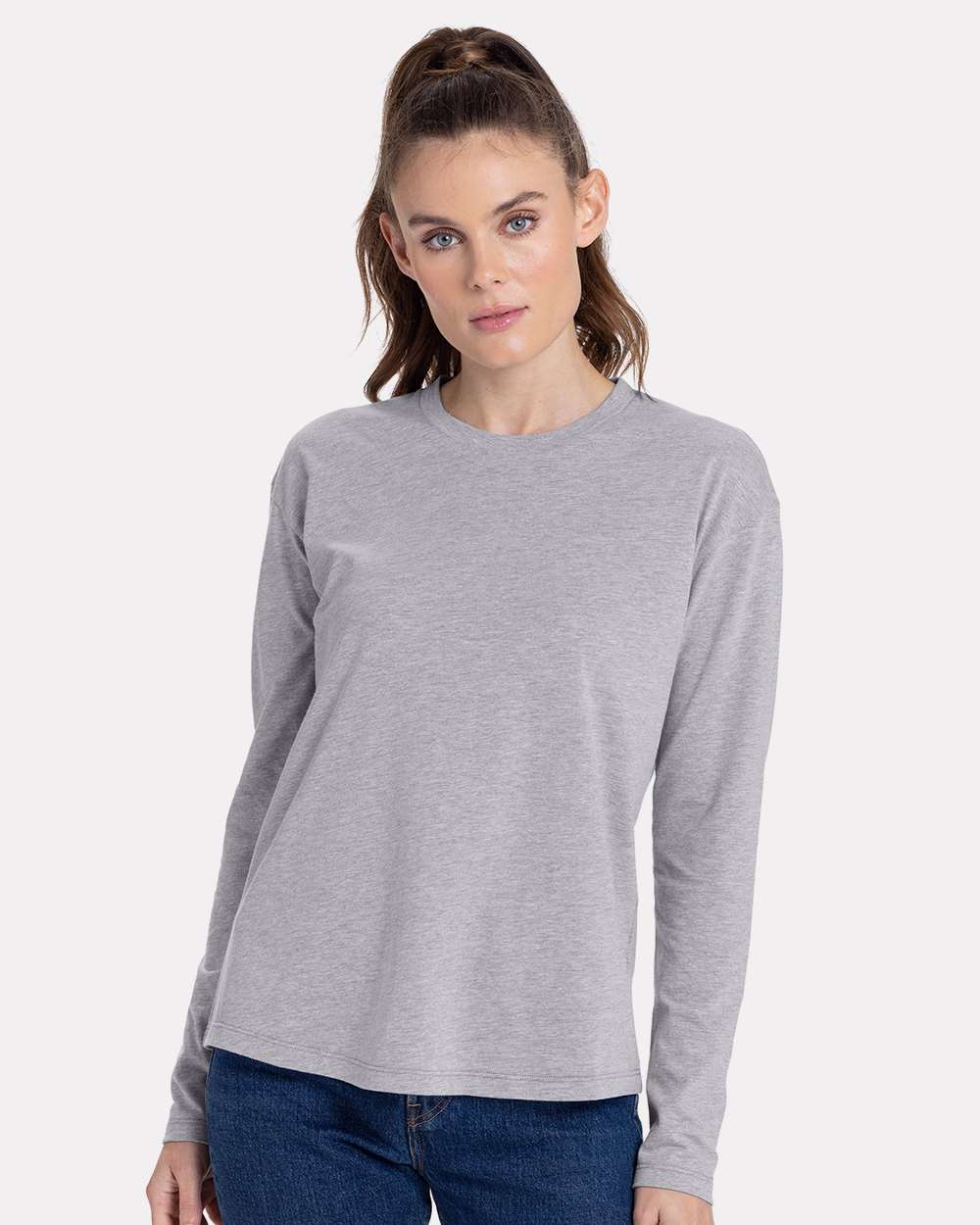 Women's Cotton Relaxed Long Sleeve T-Shirt - 3911