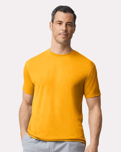 Custom Performance® T-Shirt - 42000 - Print Me Shirts - Gold - Front - Lifestyle
