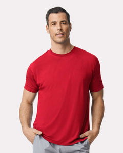 Custom Performance® T-Shirt - 42000 - Print Me Shirts - Red - Front - Lifestyle