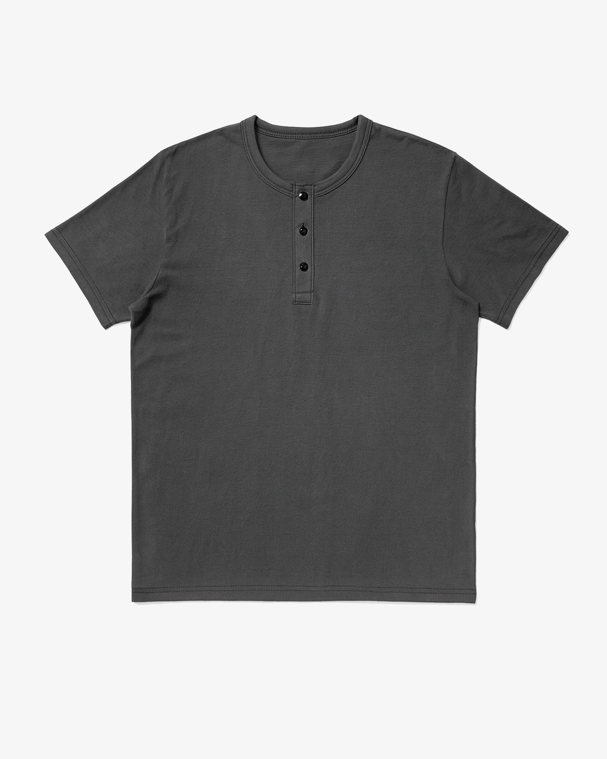 Adult Jerico Organic Short Sleeve Henley, style 10, Oil Grey