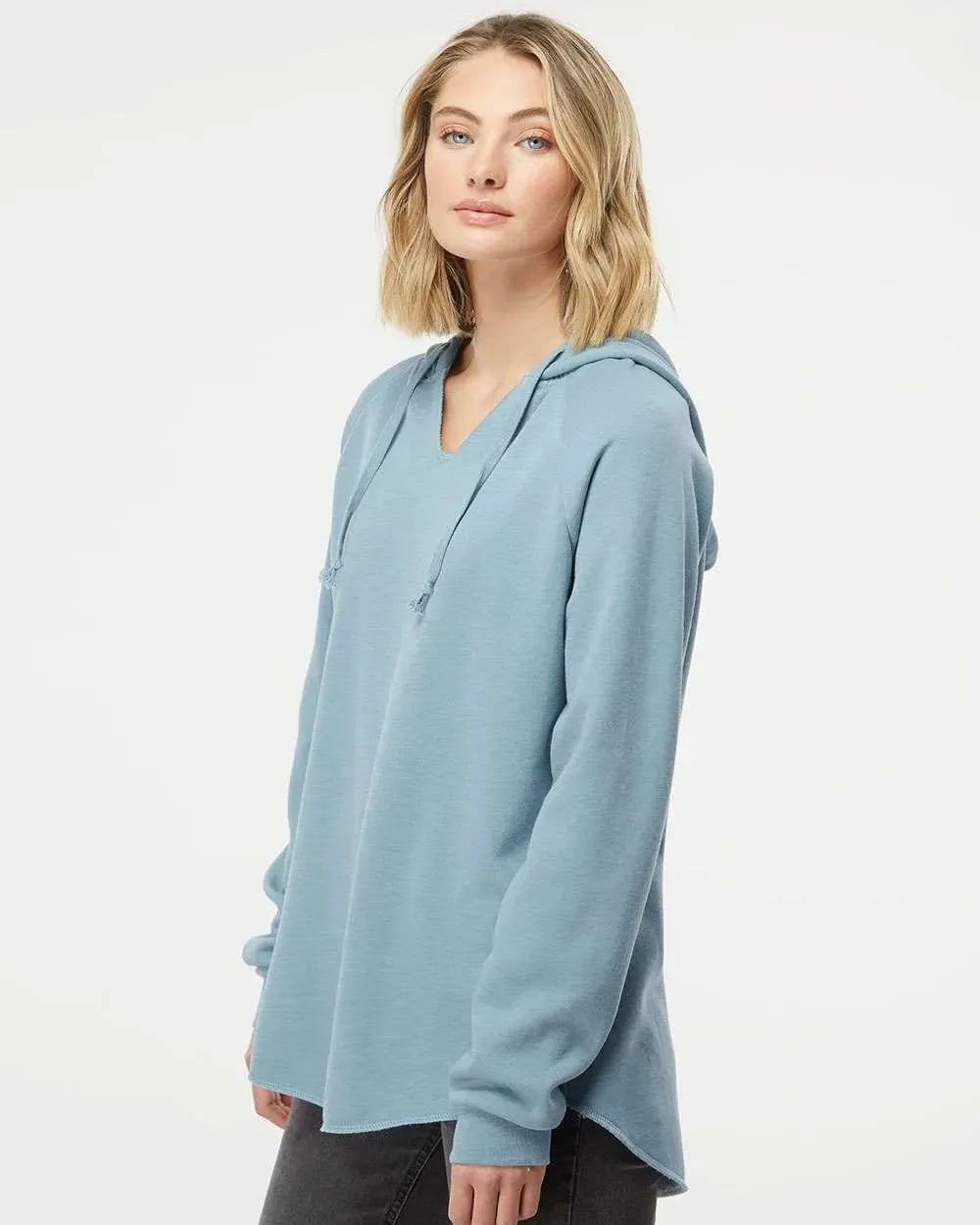 Women’s Lightweight California Wave Wash Hooded Sweatshirt - PRM2500 - Print Me Shirts