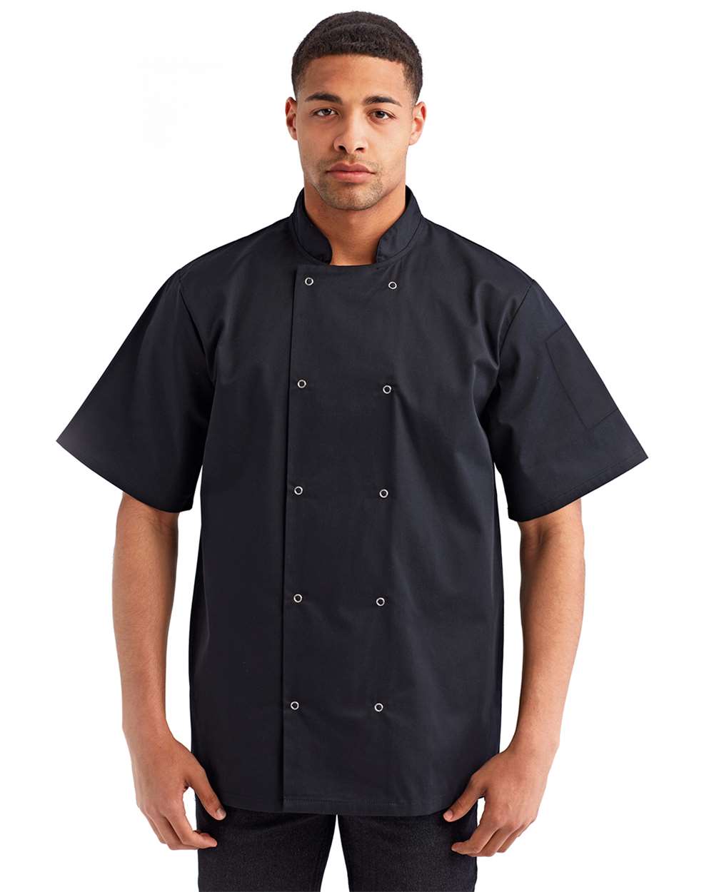 Unisex Ten Studded Front Short Sleeve Chef Coat - RP664