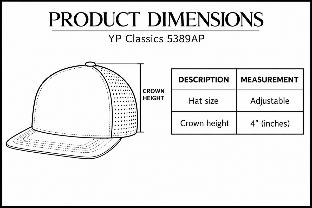 YP Classics 5389AP dimensions and size guide