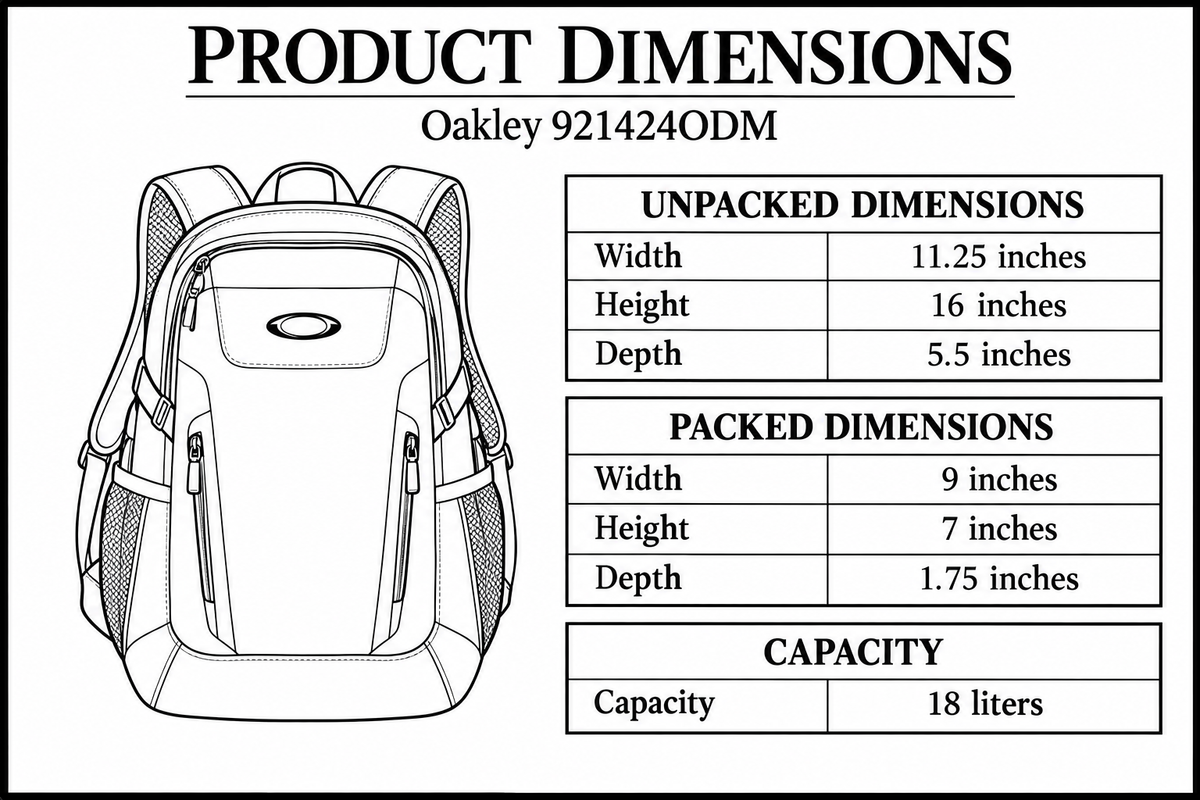 Oakley 921424ODM dimensions and size guide